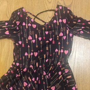 Dot Dot Smile BlackDress with Pink and Tan Arrows